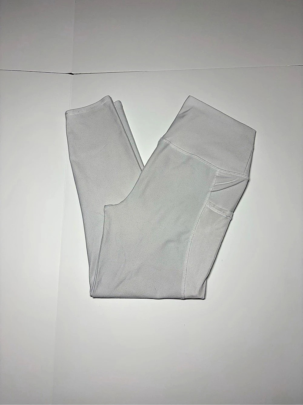 EVCR Compression Leggings with Side Pockets White Medium